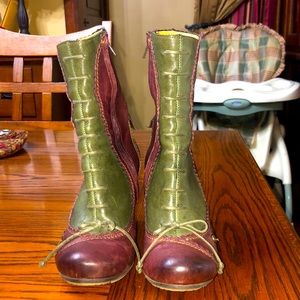 Gold Button ankle boots